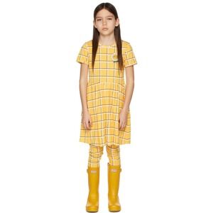 Mini Rodini Yellow Checkered Daisy Flower Embroidery w/ M. Rodini Logo 7-8 Y